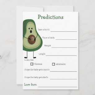 Invitation prédictions pour le jeu de baby shower bébé