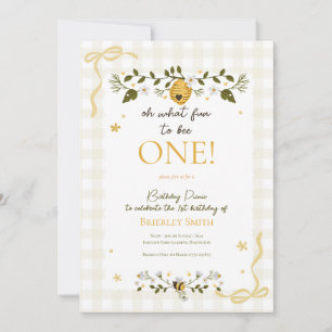 Invitation Premier Anniversaire 1ère Bougie Abeille à Miel Ru