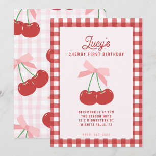 Invitation Premier anniversaire Cerise