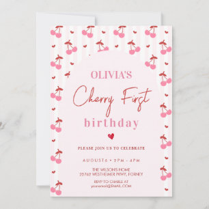 Invitation Premier anniversaire Cerise