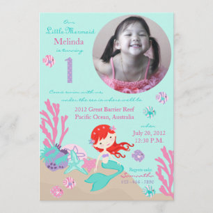 Invitation Premier anniversaire d'Auburn Mermaid