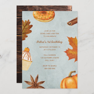 Invitation Premier anniversaire d'automne Simple Rustic Citro