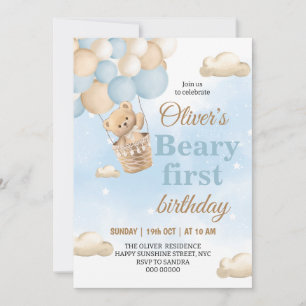 Invitation Premier anniversaire de Blue Beary