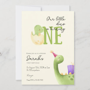 Invitation Premier anniversaire de Cute Dinosaur