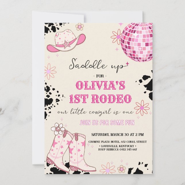 Invitation Premier anniversaire de Disco Western (Devant)