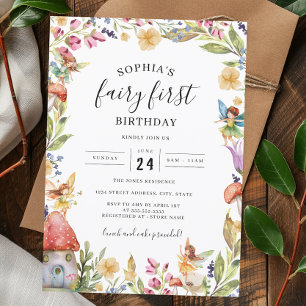 Invitation Premier anniversaire de fée 1er anniversaire