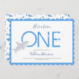 Invitation Premier anniversaire de Fierce One Blue White Shar