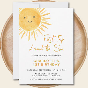Invitation Premier Anniversaire de Fille Boho Premier Tour Au