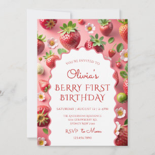 Invitation Premier anniversaire de fraise