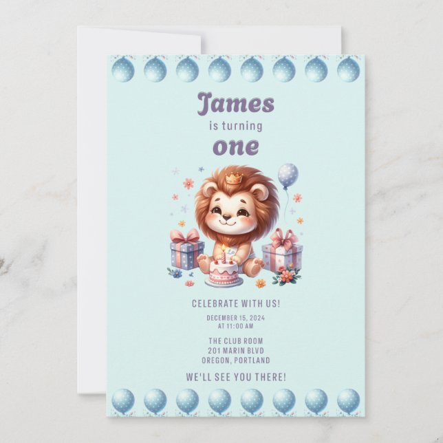 Invitation Premier anniversaire de James (Devant)