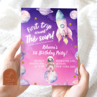 Premier anniversaire de la fille spatiale Pink Pur