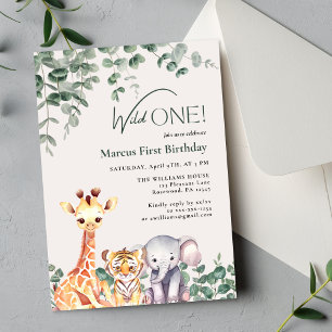 Invitation Premier anniversaire de l'animal mignon