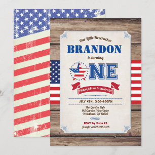 Invitation premier anniversaire de naissance 4 juillet