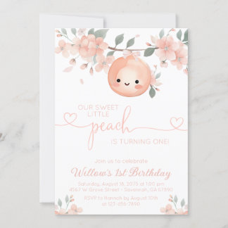 Invitation Premier anniversaire de Sweet Peach