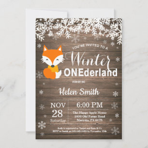 Invitation Premier Anniversaire de Winter Onederland Renard R