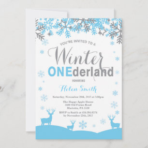 Invitation Premier Anniversaire de Winter Onederland Snowflak
