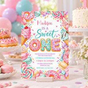 Invitation Premier Anniversaire Donut Sweet One