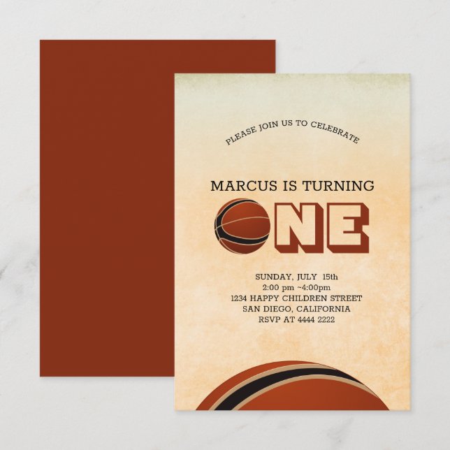 Invitation Premier anniversaire du basket-ball (Devant / Derrière)