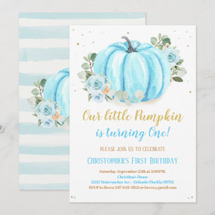 Invitation Premier anniversaire du citrouille