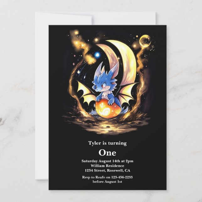 Invitation Premier anniversaire du dragon (Devant)
