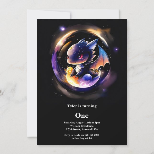 Invitation Premier anniversaire du dragon (Devant)