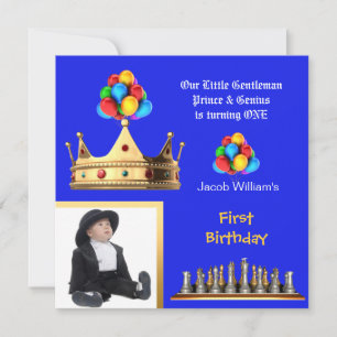Invitation Premier anniversaire du garçon 1er Gentleman Princ
