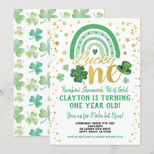 Invitation Premier anniversaire du Lucky One Baby, Saint Patr