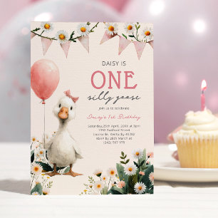 Invitation Premier anniversaire d'une petite fille au doux no