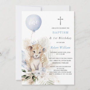 Invitation Premier anniversaire et baptême du prince lion
