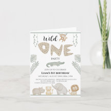 Premier Anniversaire Faune Safari Jungle Wild One