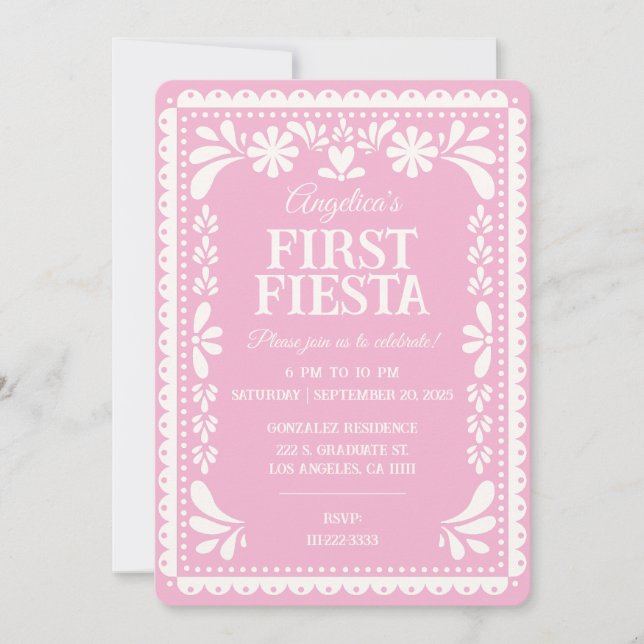 Invitation Premier anniversaire Fiesta Papel Picado Invitatio (Devant)
