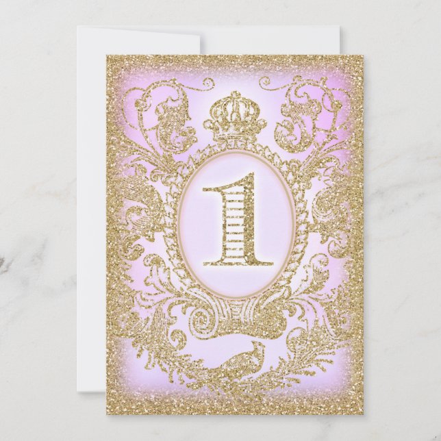 Invitation Premier anniversaire Il était une fois Princesse p (Devant)