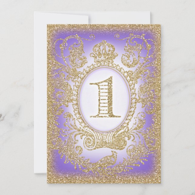 Invitation Premier anniversaire Il était une fois Princesse P (Devant)