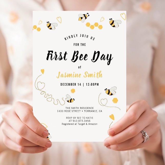 Invitation Premier anniversaire Jour de l'abeille Bumblebee G (Bee)