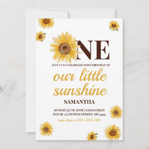 Invitation Premier anniversaire Little Sunshine Tournesol per