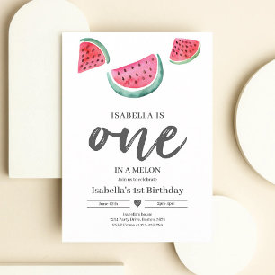 Invitation Premier Anniversaire Melon Un En Watermelon
