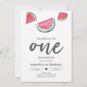 Invitation Premier Anniversaire Melon Un En Watermelon