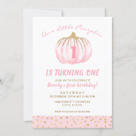 Invitation Premier Anniversaire Pink Petit Citrouille devient