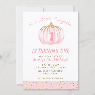 Invitation Premier Anniversaire Pink Petit Citrouille devient