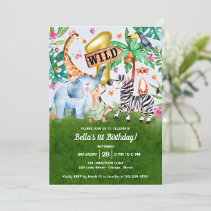 Invitation Premier Anniversaire Safari de notre Petit Sauvage