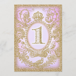 Invitation Premier anniversaire une fois Princesse violette