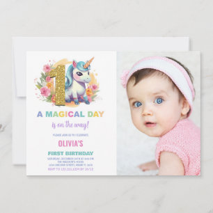 Invitation Premier anniversaire Unicorn Anniversaire Invitati