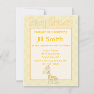Invitation Premier Baby shower - Jaune