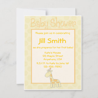 Invitation Premier Baby shower - Jaune