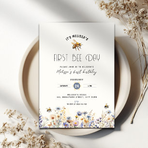 Invitation Premier Bee Day - Miel de fleurs d'abeilles 1er an