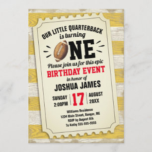 Invitation Premier billet de football sportif d'anniversaire 