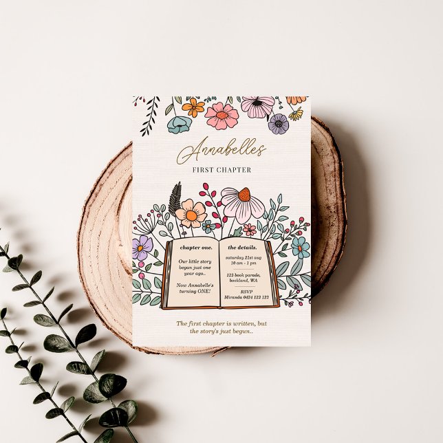 Invitation Premier Chapitre Histoire Anniversaire Floral Invi (Créateur téléchargé)