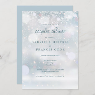 Invitation Premier hiver Snowflakes Couples Douche