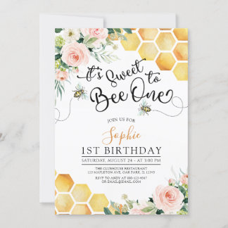 Invitation Premier Jour d'Abeille sucré à Abee Un 1er Anniver