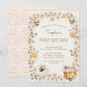 Invitation Premier jour de BEE Abeilles Fleurs de Marguerite 